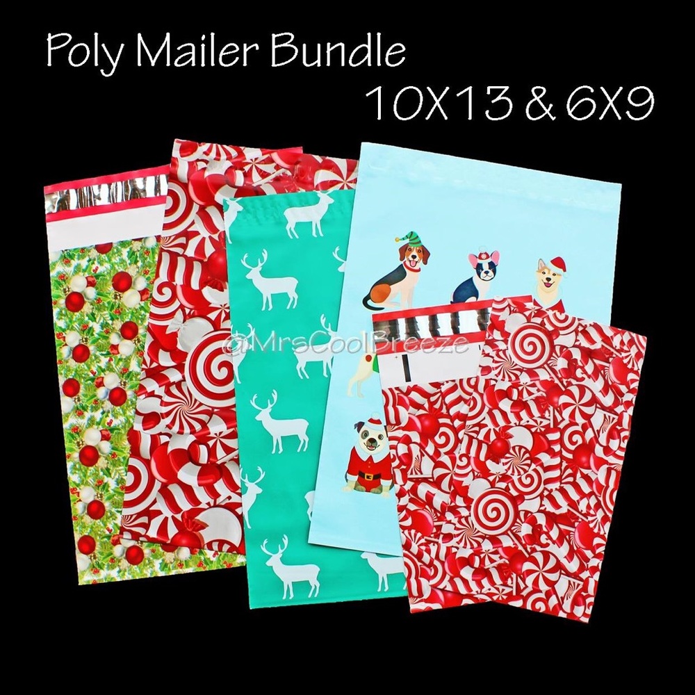 50 - 10X13 & 6X9 Holiday Mix Poly Mailer Combo